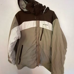 Columbia Large MENS tan winter jacket EUC